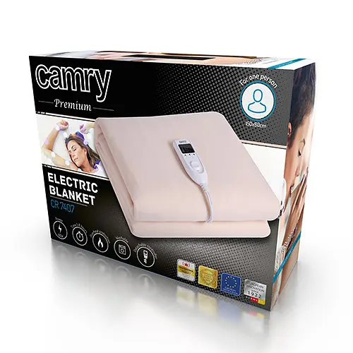 Электрическое одеяло Camry CR 7407 для обогрева мощность 60 Вт, 150 см х 80 см - фото 2