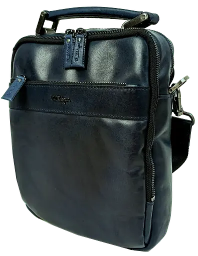 Мужская кожаная сумка Mykhail Ikhtyar синяя sum0028771 - фото 4
