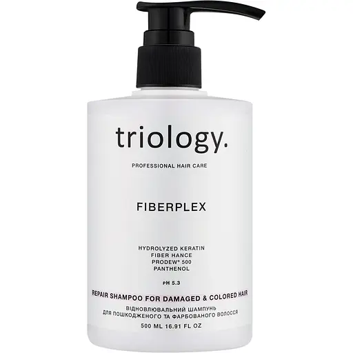 Шампунь для пошкодженого та фарбованого волосся Triology. Fiberplex відновлювальний 500 мл - фото 1