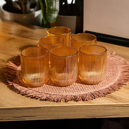 Набір склянок 6 штук 250 мл для лимонадів соку води коктейлів склянки скляні для напоїв Yiwu HP-19-207 - фото 2