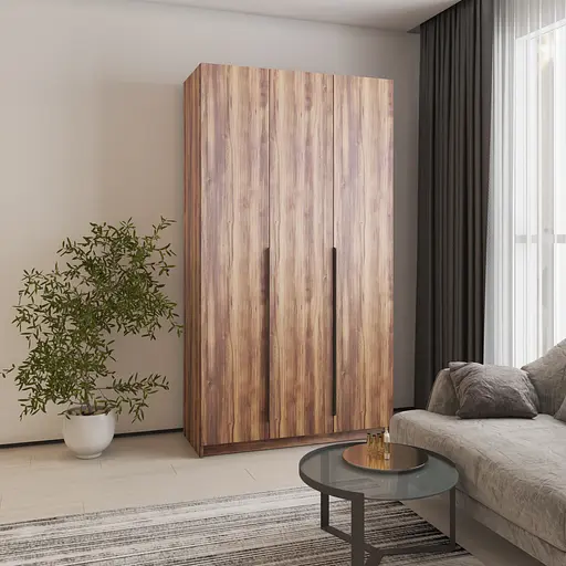 Шкаф 3-дверный MebelStar Оскар ДСП BG, дополнительная штанга 120x52x220 см Дуб янтарный (MBS-4543)