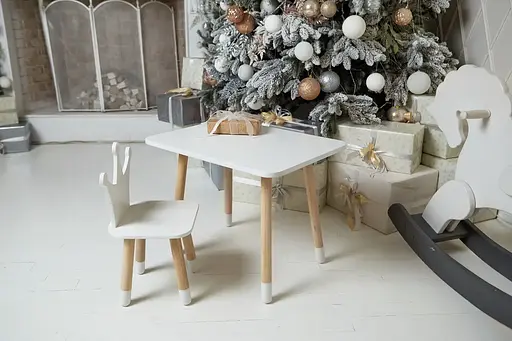 Детский прямоугольный столик (Белый) и стульчик Корона (Белая) - фото 9