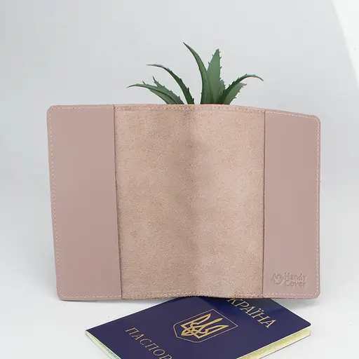 Обложка на паспорт женская кожаная HC-26 (нюдовая) - фото 4
