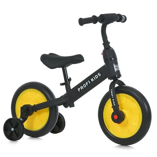 Дитячий біговел-велосипед MBB 1012-4 Profi Kids 12" EVA-колеса ексцентрик чорно-жовтий - фото 8