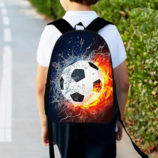 Рюкзак детский для футболиста 34х27см, городской ранец для мальчика футбол (00458)