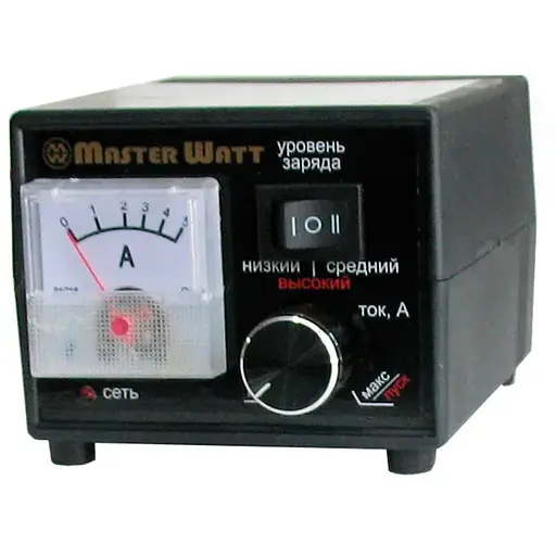 ЗУ для авто/мото аккумуляторов MW-IZU12-5.5A 12V с амперметром и регулятором тока, 150-250V, три уровня заряда (13,8;14,4;16,2V)