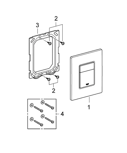 Панель смыва для унитаза, черный глянец Grohe Skate Cosmopolitan 38732KV0, Черный - фото 9