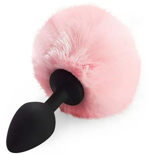 Силіконова анальна пробка М Art of Sex - silicone Bunny Tails Butt Plug Pink