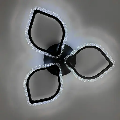 Потолочная LED люстра в черном корпусе на 3 листочка Line.F A 2522/3 - фото 5