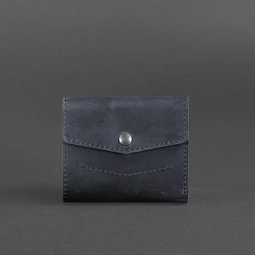 Кожаный кошелек 2.1 синий Crazy Horse - фото 6