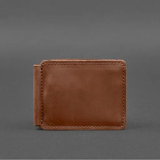 Кожаный портмоне 13.0 зажим Светло-коричневый Crazy Horse - фото 10