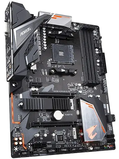 Материнская плата Gigabyte B450 Aorus Elite (B450 Aorus Elite) (Socket AM4, AMD B450, ATX) Б/у - фото 2
