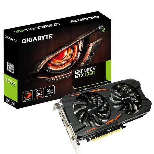 Видеокарта GeForce GTX 1050 2GB Gigabyte WindForce OC (GV-N1050WF2OC-2GD) Б/У - фото 1