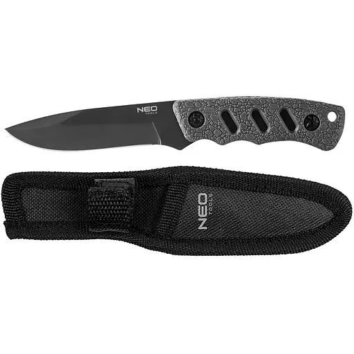 Neo Tools 63-106 Ніж Bushcraft, 16.5см, лезо 9.4см, 3Cr13, ручка TPR, нейлоновий чохол