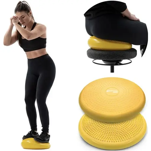 Балансировочная подушка Hop-Sport HS-R034BC желтая - фото 5