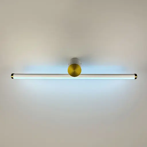 Біле видовжене бра Line F із латунною фурнітурою 57 см Арт. C 27/570 WT+AB  - фото 2