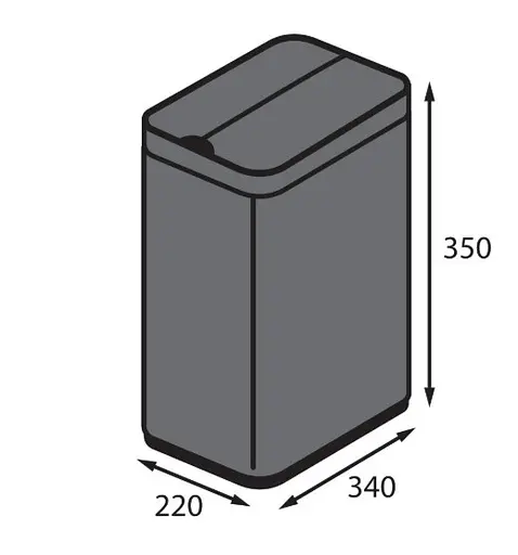 Мусорное ведро сенсорное прямоугольное Koer TC-020112-07 12 л графит (KR5583)  - фото 4