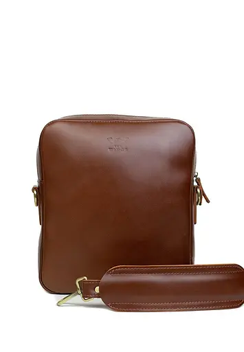 Шкіряна сумка Challenger S світло-коричнева - фото 2