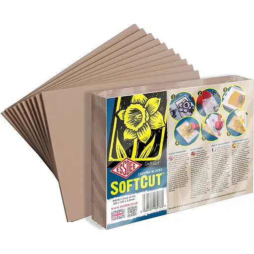 Набор гравюрных блоков Essdee Softcut Carving Blocks 3.0/SC3 200х150х3 мм 10 шт. - фото 3