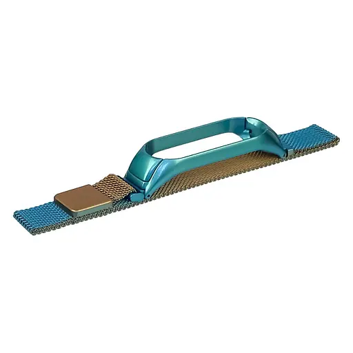 Ремешок Миланская петля радужный для Xiaomi Mi Band 5/6 40 золотисто-синий - фото 2