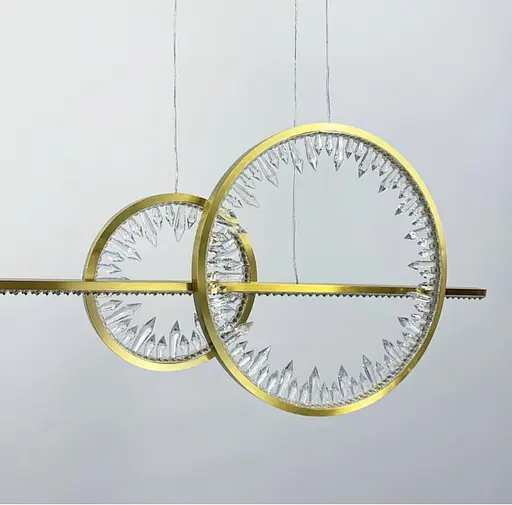 Видовжена світлодіодна люстра із кришталевими камінчиками | Арт. NO 3-1200 | Line F - фото 2