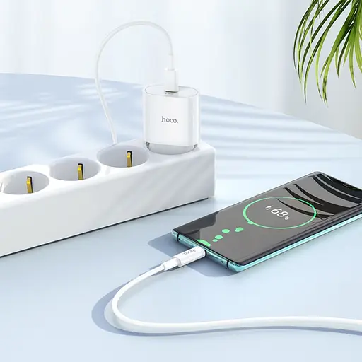 Зарядний пристрій Hoco C94A Type-C PD 20W білий + кабель Type-C to Type-C - фото 4