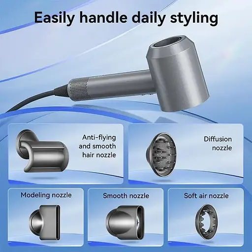 Фен с быстрой сушилкой Hoco DAR31 Wave high-speed negative ion hair dryer 1500W серый - фото 6