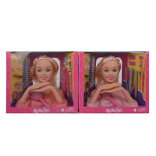 Кукла голова для причёсок 8415 DEFA, плойка, косметика, заколочки, коробке (6200000008431) МИКС - фото 1