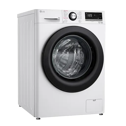 Стиральная машина LG фронтальная 9 кг 1400 A+++ 57 см дисплей пара инвертор белый - фото 2