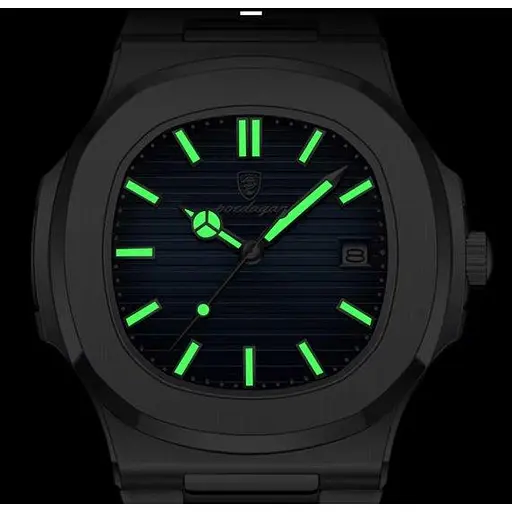 Мужские наручные часы Poedagar Great (Серебристые с синим) - фото 9