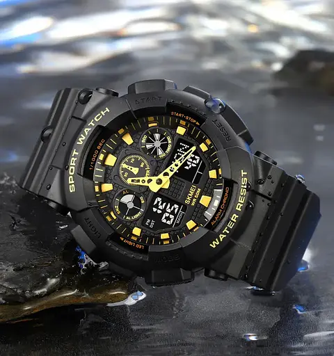 Годинник чоловічий наручний Skmei 1832 (Чорний з золотом) - фото 3