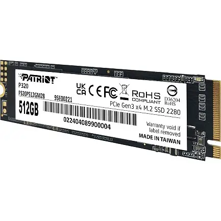 SSD диск Patriot P320 512GB M.2 2280 PCIe Gen 3.0 x4 NVMe TLC (P320P512GM28) - фото 2