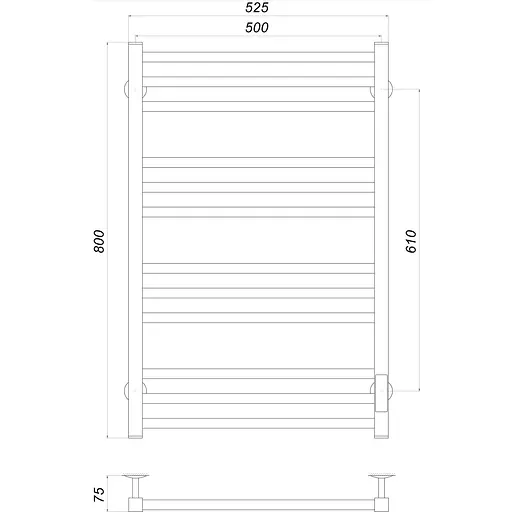 Полотенцесушитель UNIO MS EU 800-500-12 Модена (22550) - фото 3
