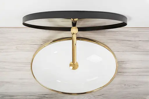 Умивальник Rea Melania white/gold накладний REA-U1050, Золотий - фото 4