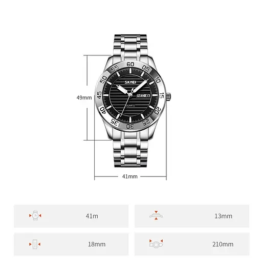 Наручний годинник Skmei 9293 Silver Black, 9293SIBK (18377) - фото 7