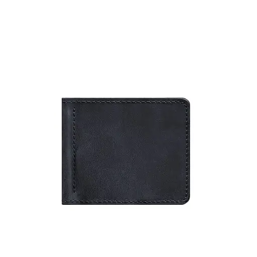 Мужской кожаный портмоне синий 1.0 зажим для денег - фото 7