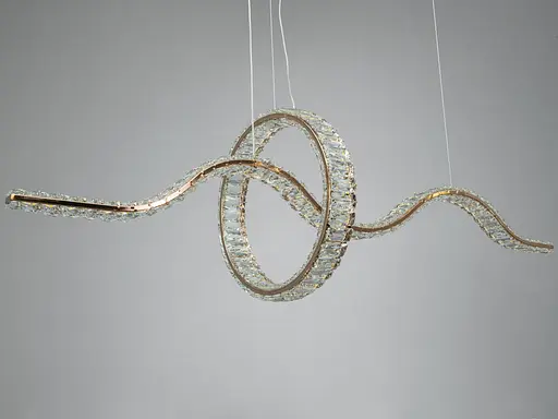 Світлодіодна підвісна люстра Romin хром 86 Вт пульт - фото 2