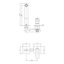 Змішувач для раковини настінний Paffoni Tilt вилив 200 мм black matt TI105NO70, Чорний матовий - фото 2