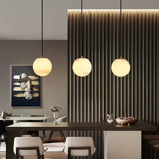 Підвісний світильник-куля з імітацією мармуру Ø 15 см Line F SGJ27-150 - фото 1