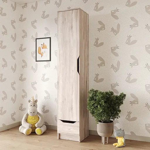 Пенал закрытый 1Д1Ш Лилу 40x40x210 см Аляска серый (MBS-1385)