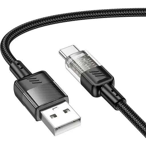 Кабель Hoco Spirit Type-C прозрачный зарядный кабель для передачи данных U129 1,2 м 3A