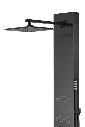 Душова панель Corsan Neo black з термостатом S060TBL, Чорний матовий - фото 3