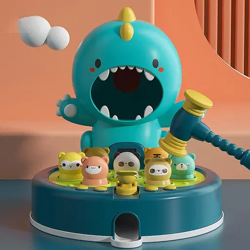 Стукалка музична Динозаврик, підсвічування, мелодії, фрази англійською, тир, катапульта, пістолет, рівні - фото 3