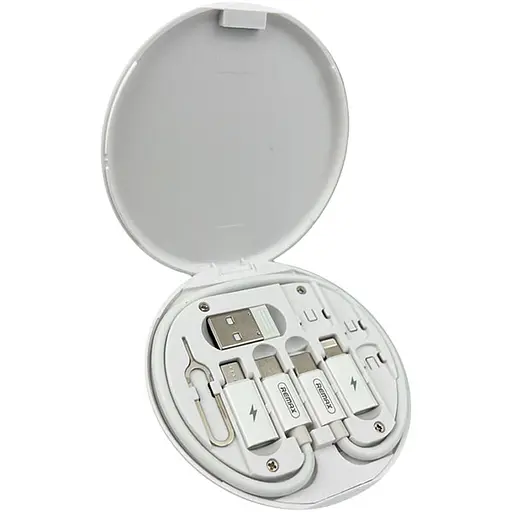 Набір перехідників 6в1 для телефону з кабелем для заряджання Remax Wanbo Series RC-190 Білий