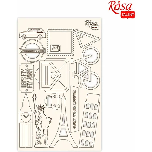 Чіпборд Rosa Talent Make your journey 3 білий картон 12.8х20 см  - фото 2