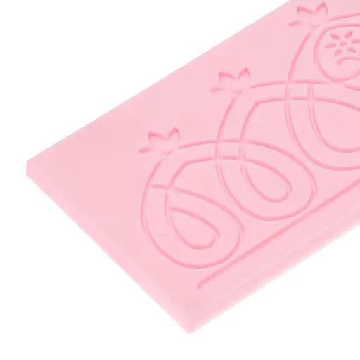 Силіконовий кондитерський килимок для гнучкого айсингу і мастики 16.7х7 см, Kitchen Master Рожевий 86713 - фото 3