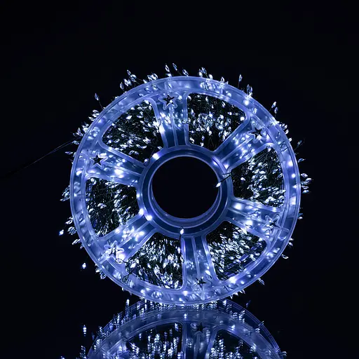 Новорічна гірлянда кімнатна роса 100 м 3000 LED Хвойна лапа зелений провід Білий Garlando D3000L100MGW - фото 3