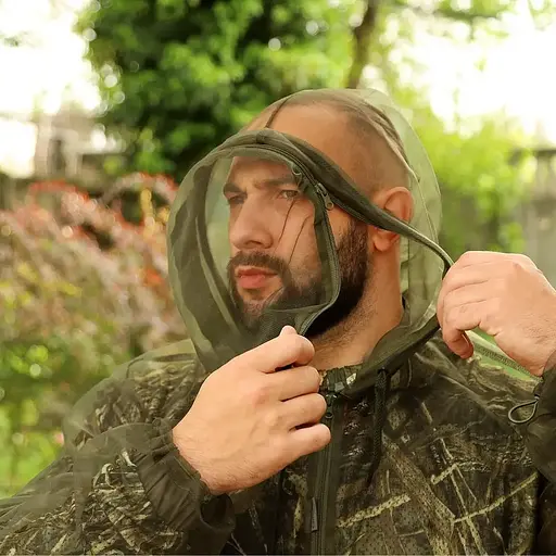 Антимоскітний костюм Mosquito Захист від комах (котарів, кліщів, мошок) сітка Оливкового - фото 3