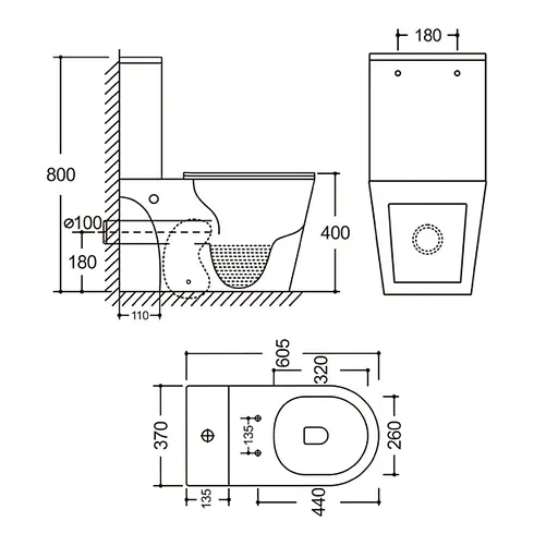 Унитаз-компакт Mixxus Bevel-0405-R 605x370x800 мм, Rimless MI6728, Белый - фото 5