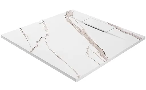 Душовий піддон Rea Bazalt 90x90 carrara white REA-K7002 Мармур - фото 4